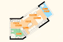 中国海南海花岛G7平层公寓47㎡ 1室1厅1卫1厨