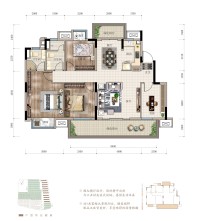 联发臻境叠野（四层）建面约126㎡户型