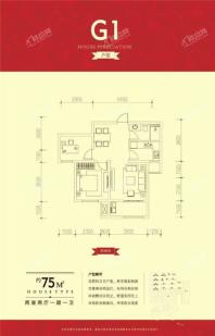 G1户型2室2厅1卫75平