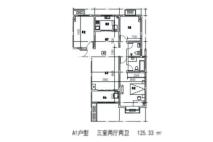 庆尚锦庭125.33平方米户型 3室2厅2卫1厨
