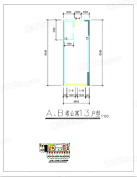 天润嘉苑13户型 1室1厅1卫1厨