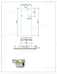 天润嘉苑05户型 1室1厅1卫1厨