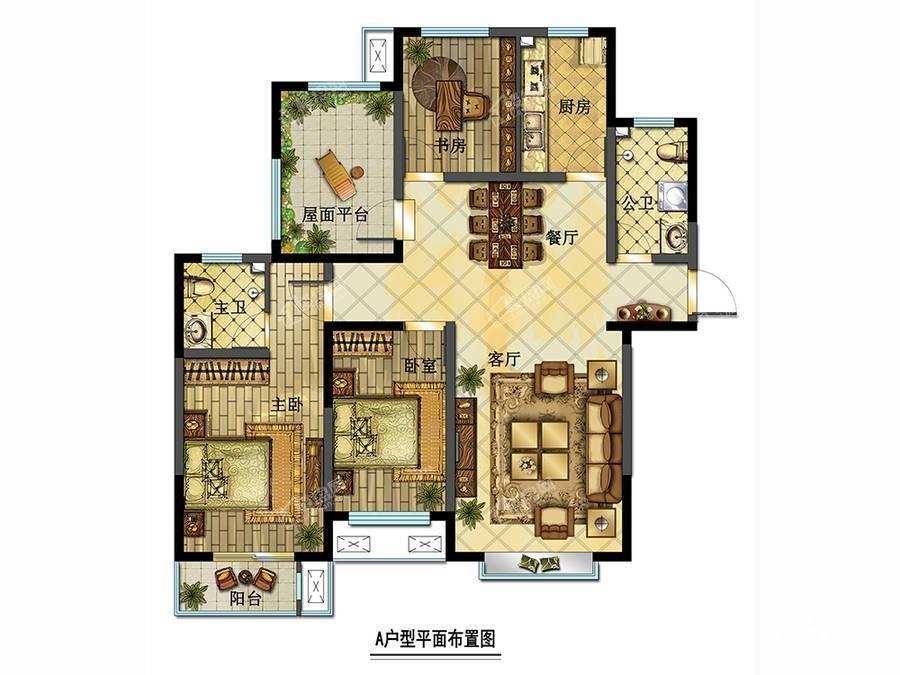 A户型3室2厅2卫124平