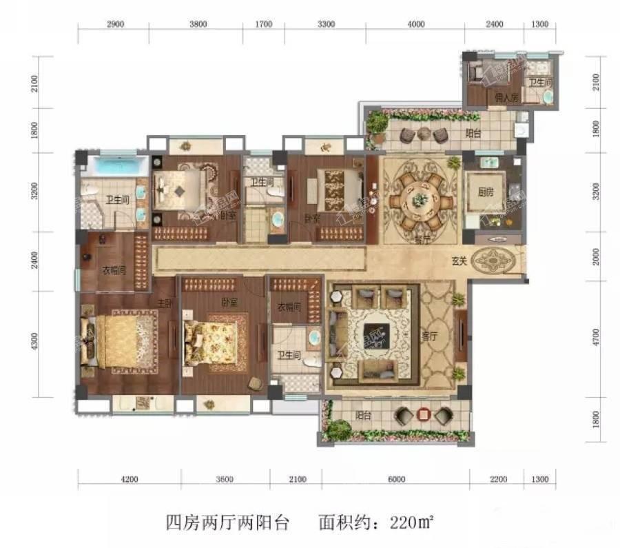 4室2厅4卫220平