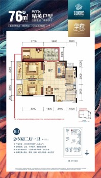 荣和公园里南区2#楼76㎡B1户型