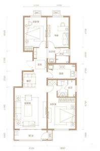 B户型3室2厅2卫136平