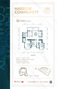 中海哈罗学府8#楼145㎡户型