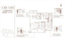 建业信友·未来城三室两厅两卫约130平米 3室2厅2卫1厨