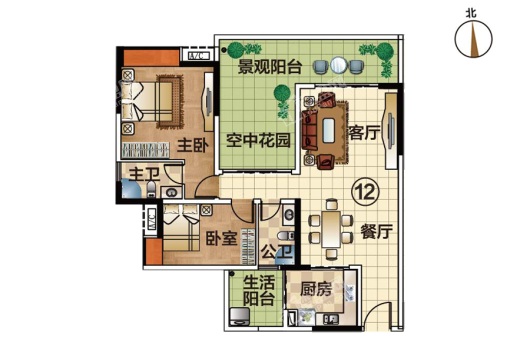 祥利·明珠新城三区3幢12单元 3室2厅2卫1厨