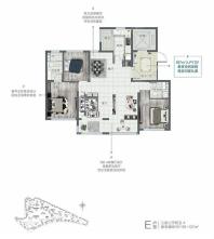 天成·溪树庭院E户型假面134-137平米