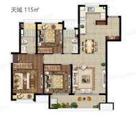 美的·天誉115户型 3室2厅2卫1厨