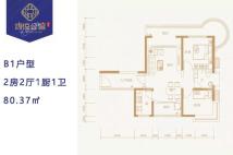 B1户型 2房2厅1厨1卫 80