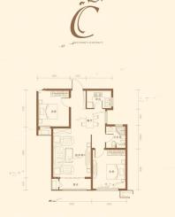 C户型2室2厅1卫88平
