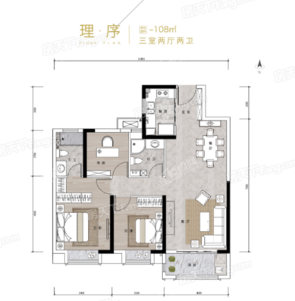 3室2厅2卫  108.00㎡