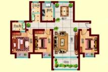 金诚·东方花园D户型 3室2厅2卫1厨