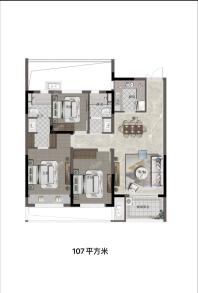 高力时涧107平米户型
