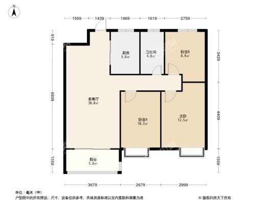 郑州华侨城3居室户型图