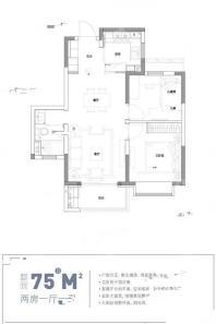D户型2室2厅2卫75平