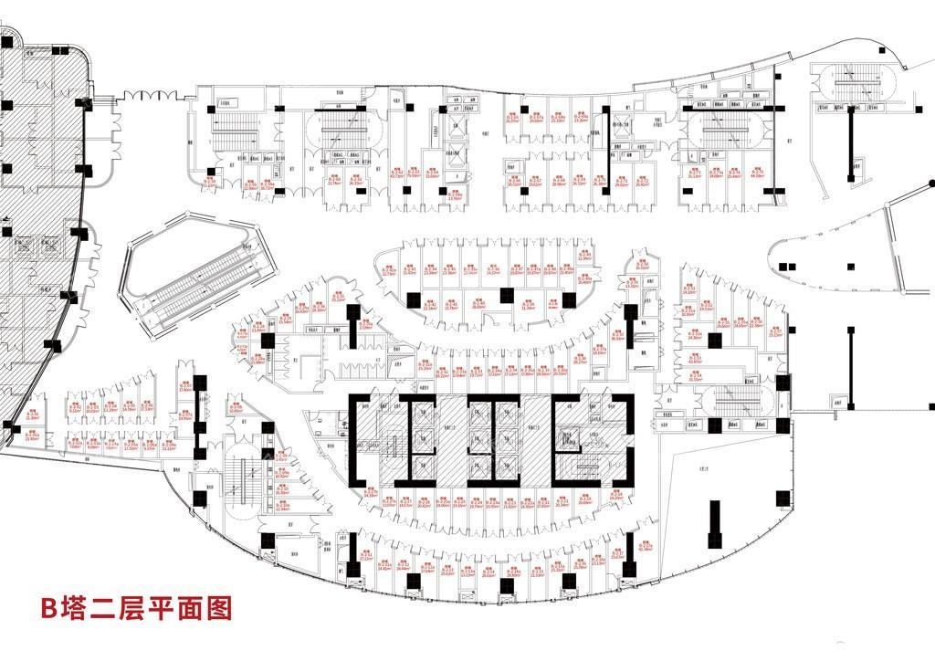 B塔二层平面图