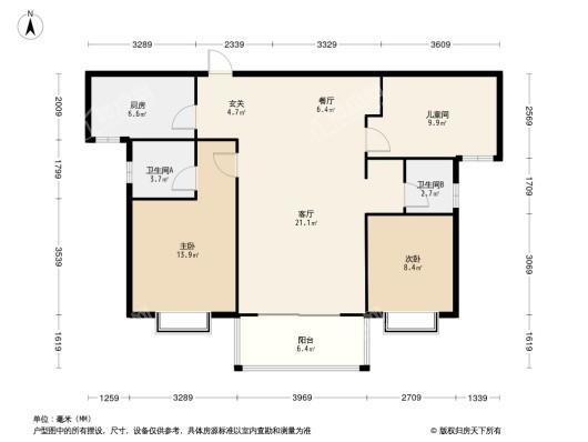 科弘·国风龙樾3居室户型图