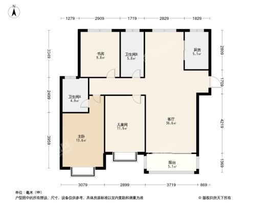 科弘·国风龙樾3居室户型图