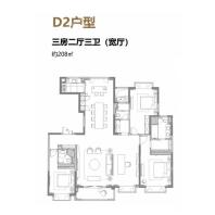 D2户型3室2厅2卫208平