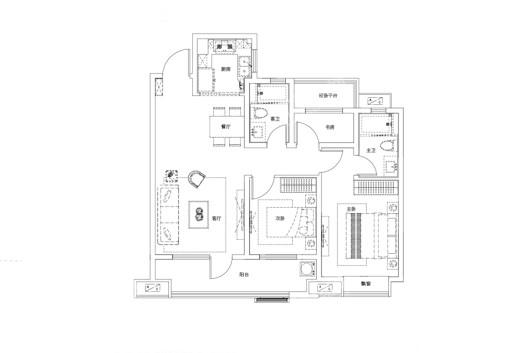 保利·和府清欢户型 3室2厅2卫1厨