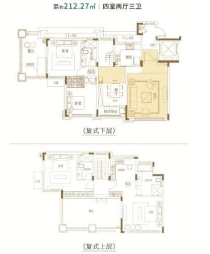 空中复式洋房户型图