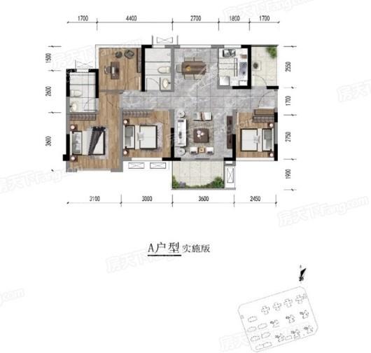 龙光天府玖誉府玖誉府A户型 4室2厅2卫1厨