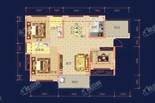 卓越御山海A户型 3室2厅2卫