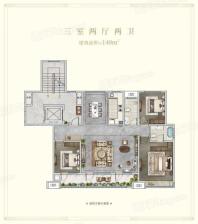 潍坊商谷140㎡户型 3室2厅2卫1厨