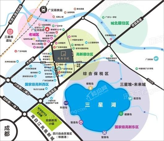 廣漢城南壹號交通圖