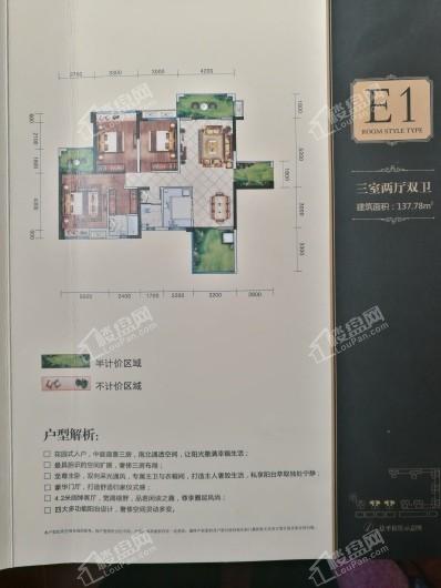 泰江·中央公园E1 三室两厅两卫 137.78 3室2厅2卫1厨