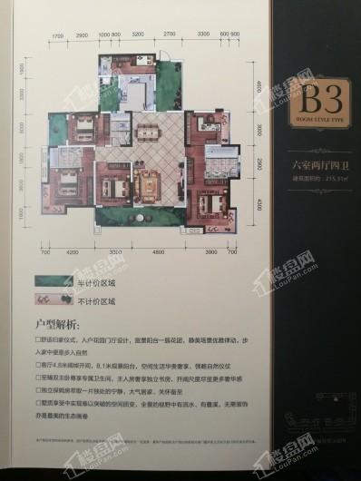 泰江·中央公园B3 六室两厅四卫 215.31 6室2厅4卫1厨