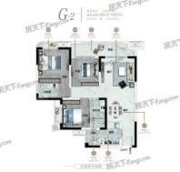 时代君临阁二期G-2（高层户型） 3室2厅2卫1厨