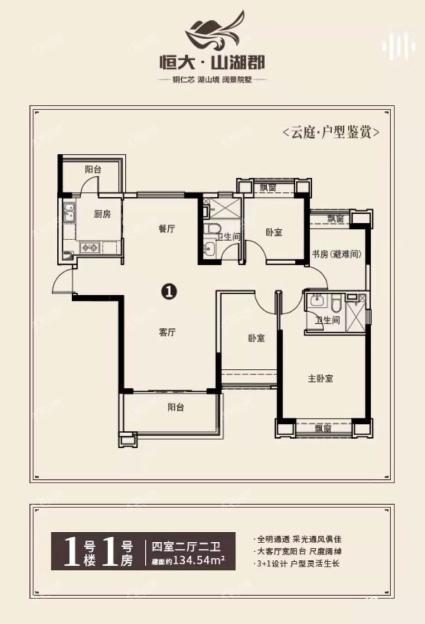 云庭1号楼1号房户型