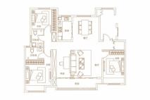 国安·天悦城C2户型建筑面积约135平米 4室2厅2卫1厨