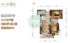 淇水湾5号J1&J2户型 2房2厅2卫1厨 89㎡