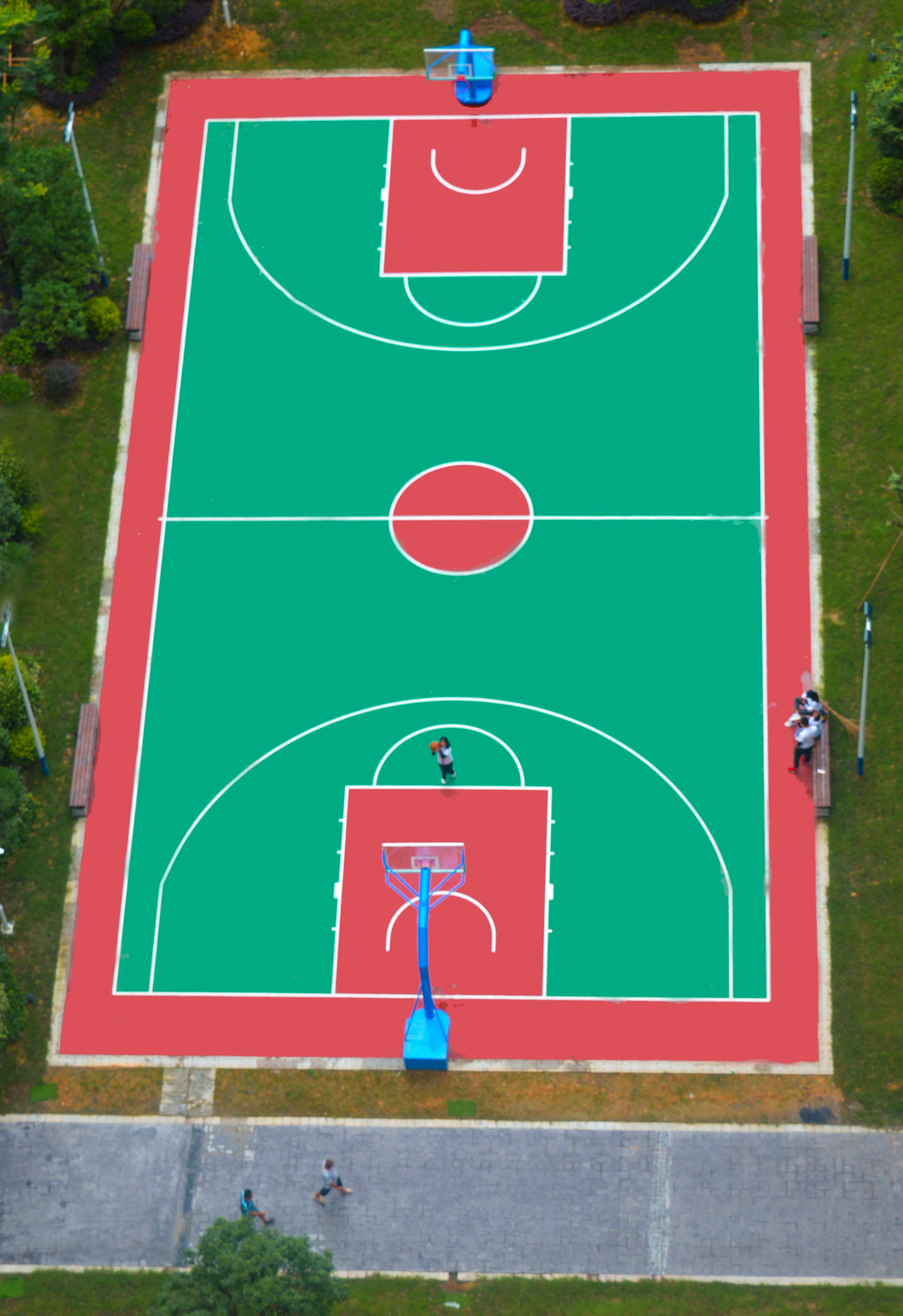 半个篮球场效果图图片