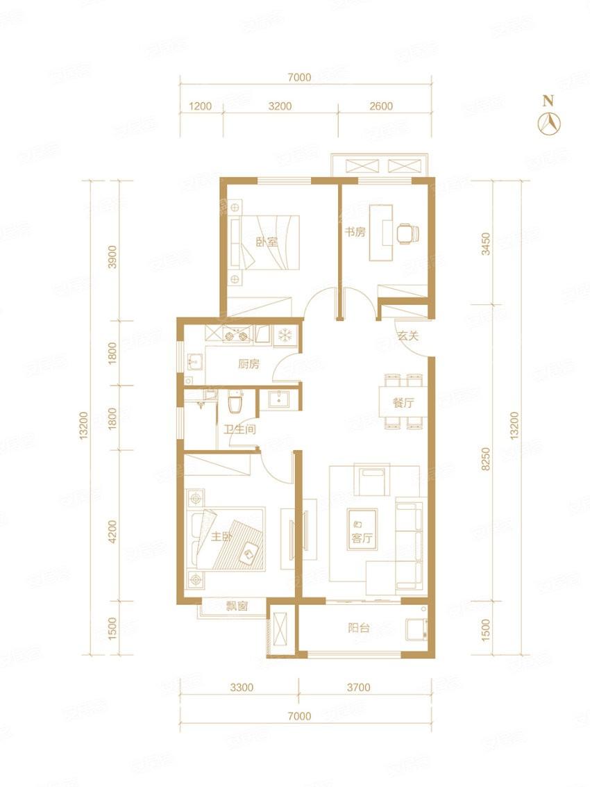 延安阳光城113户型图图片