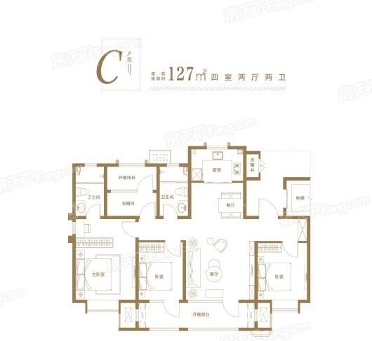 青岛印象·滟C-127平4室2厅2卫 4室2厅2卫1厨