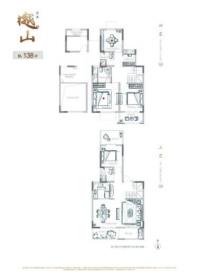 禹洲鹭湖朗廷中叠别墅138㎡ 3室2厅3卫1厨