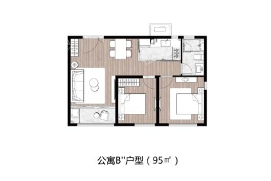 永威.友新路999号公寓B'95㎡ 2室2厅1卫1厨