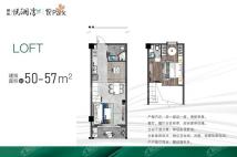 四期悦PARK loft户型 1房2厅1厨2卫 57㎡.jpg