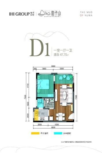 海子山国际森林康养旅游度假区D1 1室1厅1卫1厨