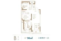 和山·步云谷96平户型 3室2厅1卫1厨