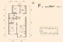 金地·都会风华F户型 3室2厅1卫1厨