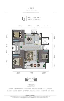 G户型-三室两厅两卫-140平米