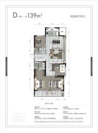 融信展望D户型 4室2厅2卫1厨