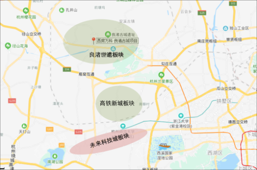 西房万科良渚古城项目交通图